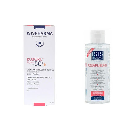 Isis Pharma Ruboril Expert tonirana krema SPF 50+ 40 ml + Aquaruboril micelarni rastvor 100 ml