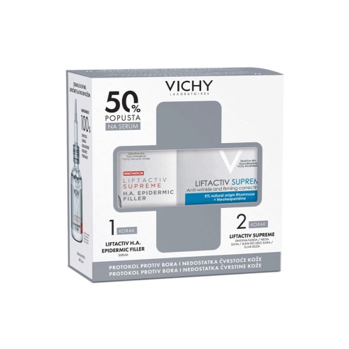 Vichy paket Liftactiv supreme H.A. epidermic filer serum 30 ml + dnevna krema za suvu kožu 50 ml