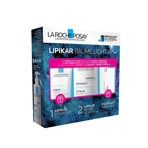 La Roche Posay set Lipikar syndet AP+ 100 ml + lipikar baume light AP+M 400 ml + Cicaplast baume B5+ 15 ml