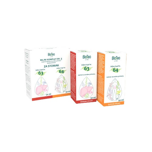 BioTeo biljni komplet br. 3 za stomak 2x50 ml