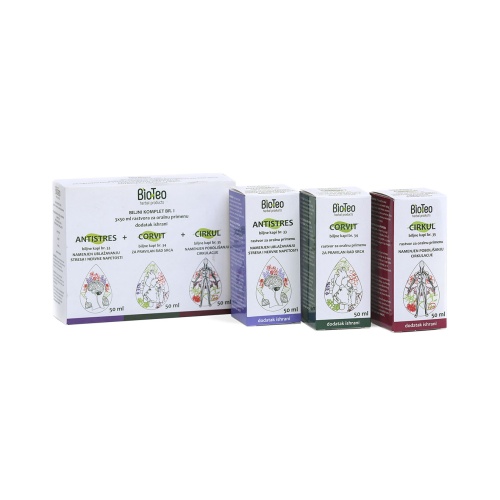 BioTeo biljni komplet br. 1 za kardiovaskularni i nervni sistem 3x50 ml