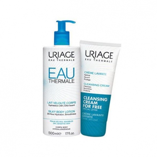 Uriage Eau Thermale set Silky body losion 500 ml + pročišćavajuća krema 200 ml