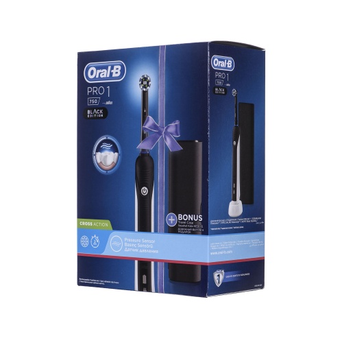 Oral B pro 750 cross action black edition električna četkica + putna torbica