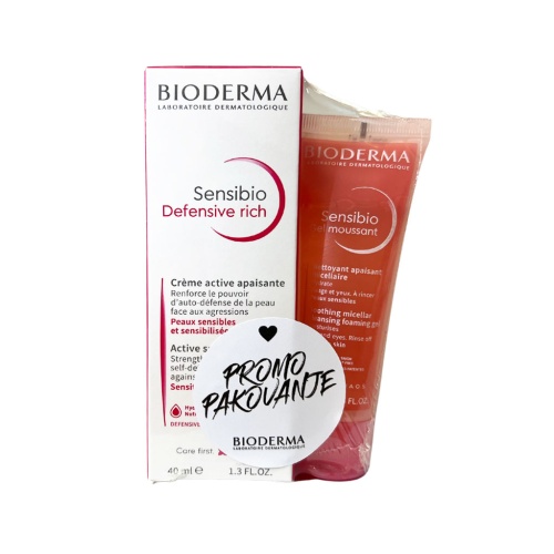 Bioderma Sensibio Defensive Rich aktivna hranjiva krema 40 ml + gratis Sensibio pjenušavi gel 45 ml