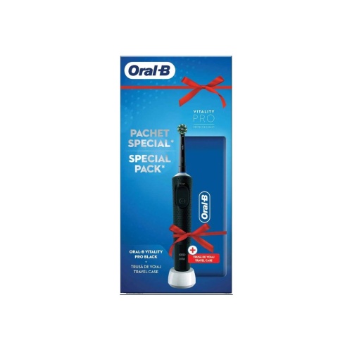 Oral B D100 vitality pro black četkica za zube + putna torbica