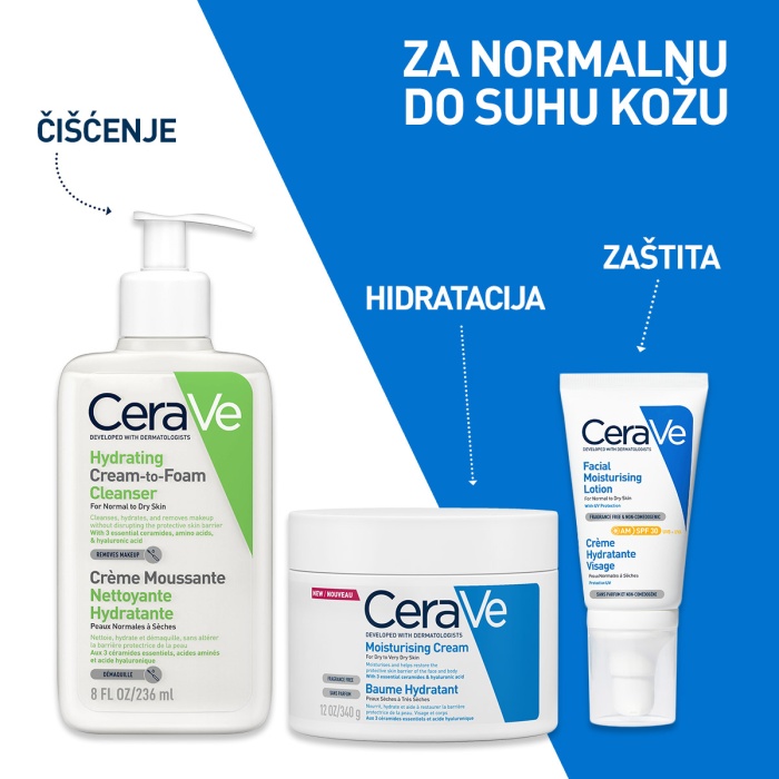 CeraVe Hidratantna njega za lice za normalnu do suhu kožu SPF30 52 ml