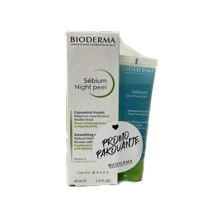 Bioderma Sebium night peel 40 ml + Sebium pjenušavi gel 45 ml PROMO