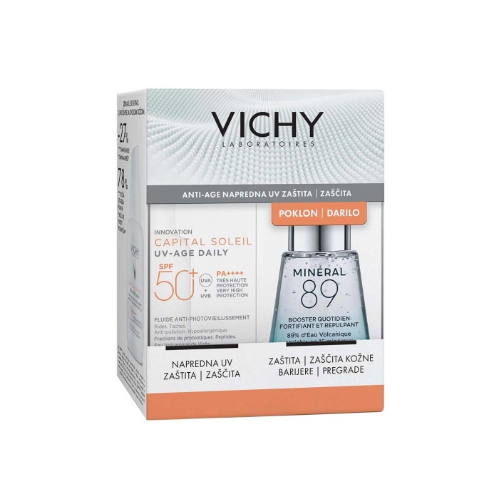 Vichy set Capital Soleil UV-age daily fluid SPF 50+ 40 ml + Mineral 89 booster 30 ml PROMO