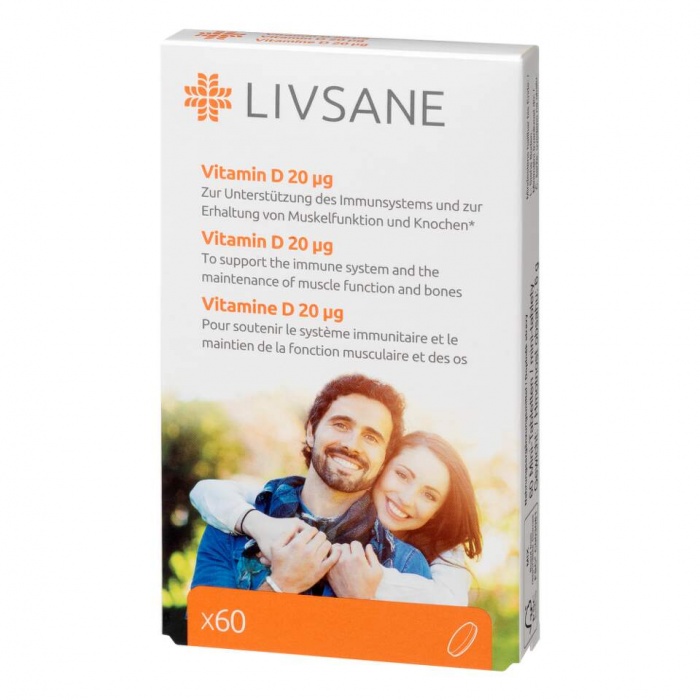 Livsane vitamin D 20 μg 60 tableta