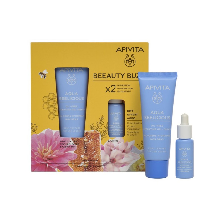 Apivita set Aqua Beelicious light hidratantna gel krema 40 ml + booster 10 ml PROMO