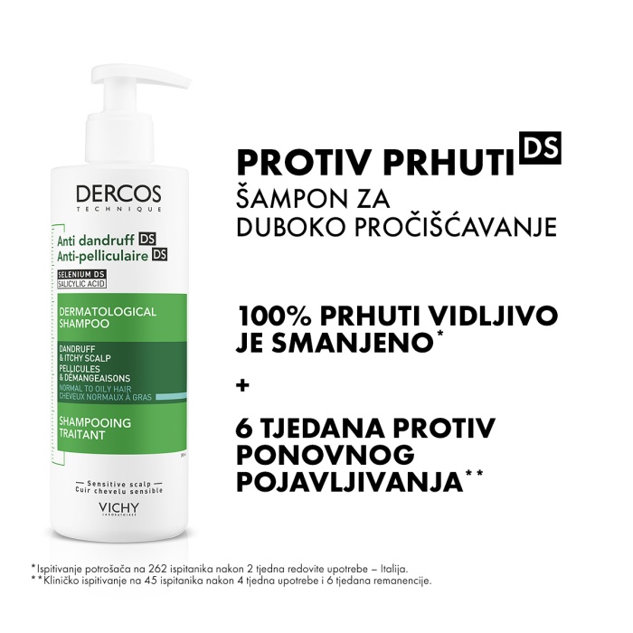 Vichy Dercos AD Šampon protiv peruti za normalnu ili masnu kosu Eco Refill 500 ml