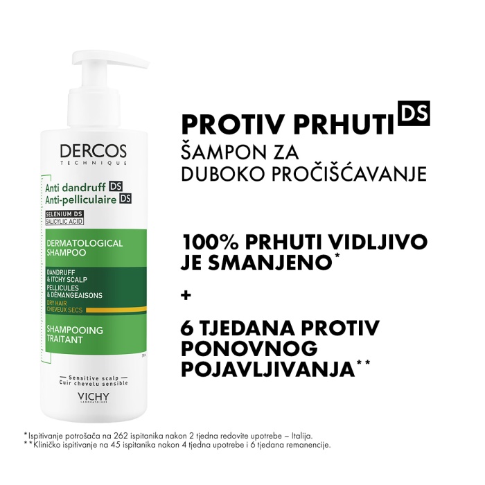 VICHY Dercos AD Šampon protiv peruti za suhu kosu ECO REFILL 500 ml