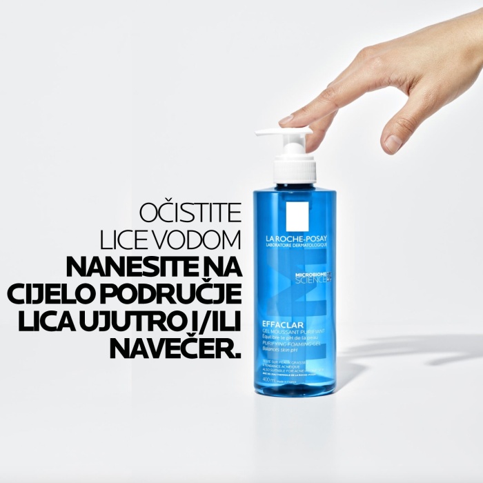 La Roche Posay Effaclar Pjenušavi gel za čišćenje masne, osjetljive kože sklone aknama 400 ml + REFILL PAKOVANJE 400 ml