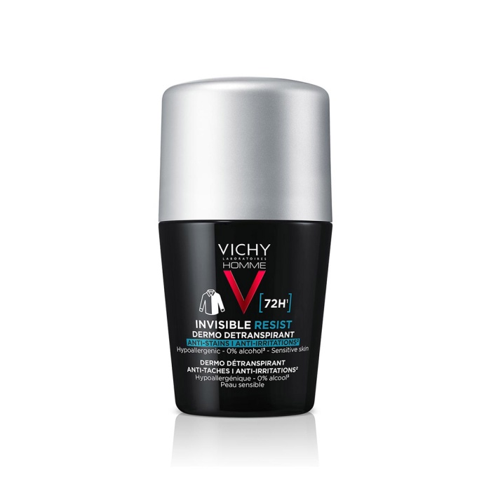 Vichy Homme Invisible resist 72 - Dermo detranspirant - Protiv mrlja i nadraženosti 50 ml