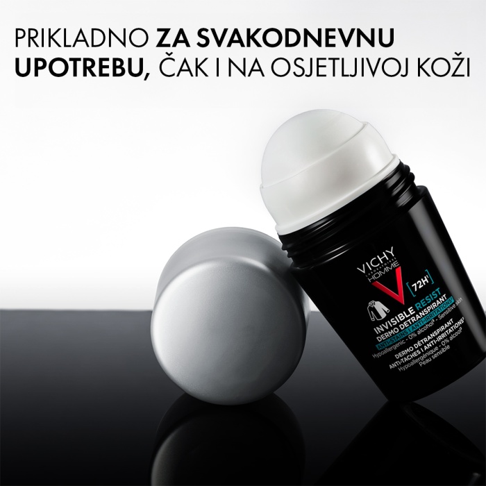 Vichy Homme Invisible resist 72 - Dermo detranspirant - Protiv mrlja i nadraženosti 50 ml