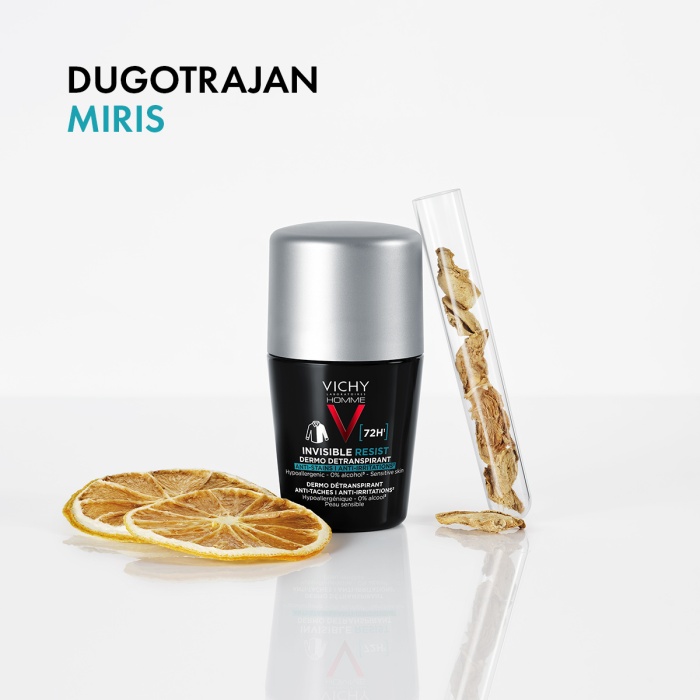 Vichy Homme Invisible resist 72 - Dermo detranspirant - Protiv mrlja i nadraženosti 50 ml