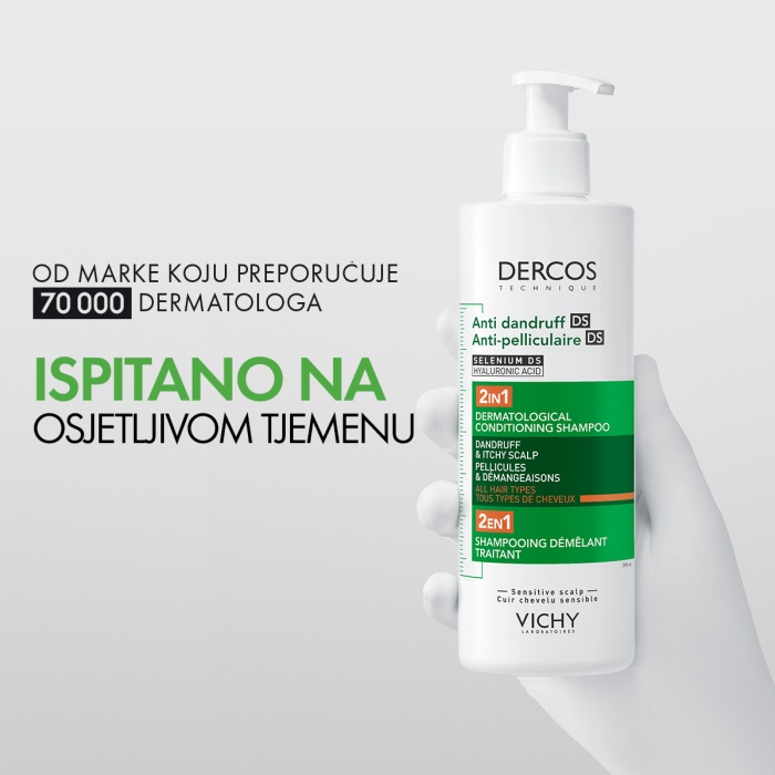 VICHY Dercos Šampon protiv peruti DS 2u1: Dermokozmetički šampon i regenerator 200 ml