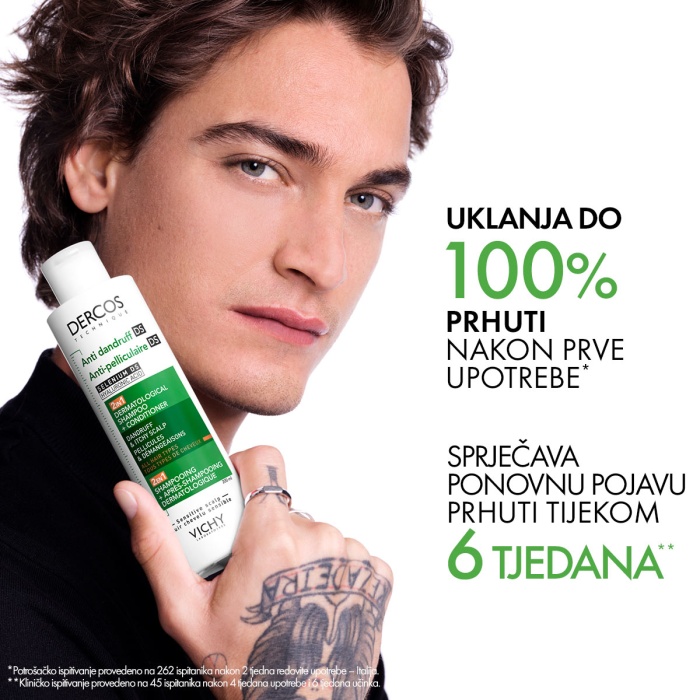 VICHY Dercos Šampon protiv peruti DS 2u1: Dermokozmetički šampon i regenerator 200 ml