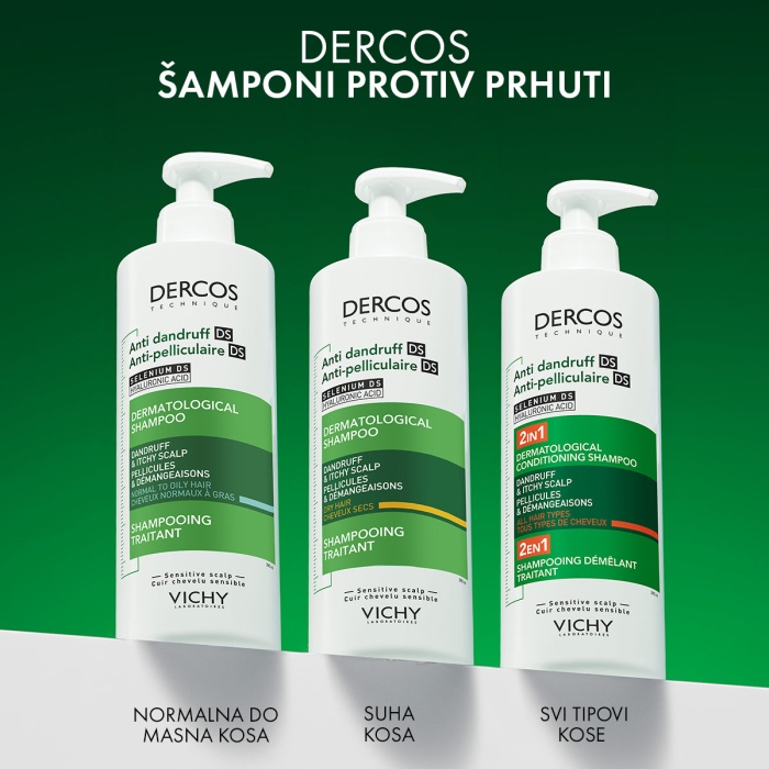 VICHY Dercos Šampon protiv peruti DS 2u1: Dermokozmetički šampon i regenerator 200 ml