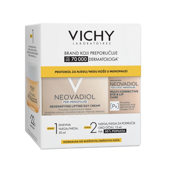 Vichy Neovadiol Protokol za njegu kože u menopauzi za normalnu do mješovitu kožu