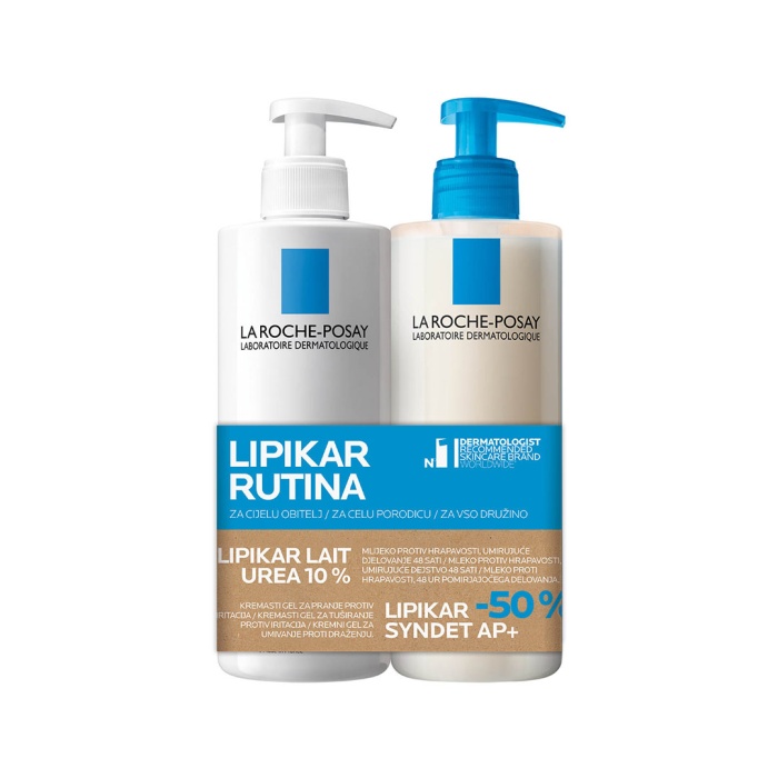 La Roche Posay Lipikar Urea 10% 400 ml + Syndet AP+ 400 ml -50%