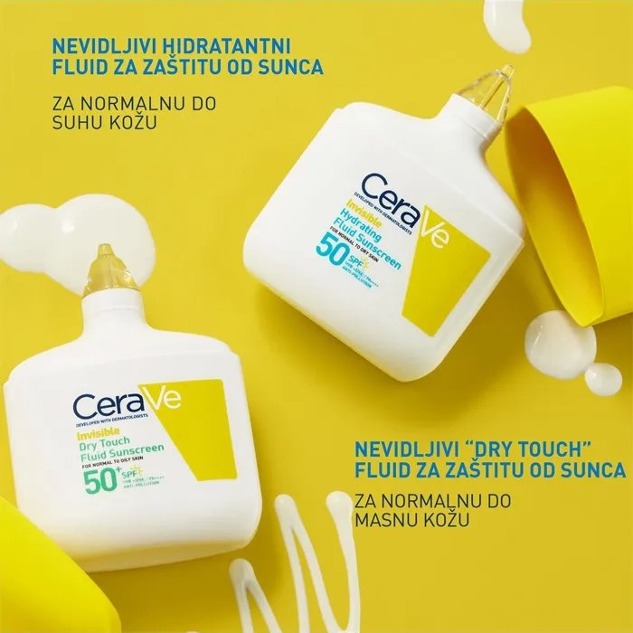 CeraVe Nevidljivi Dry Touch fluid za zaštitu od sunca SPF50+ vrlo visoka zaštita 50 ml