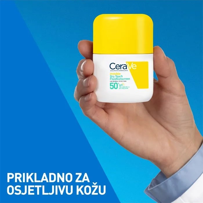 CeraVe Nevidljivi Dry Touch fluid za zaštitu od sunca SPF50+ vrlo visoka zaštita 50 ml