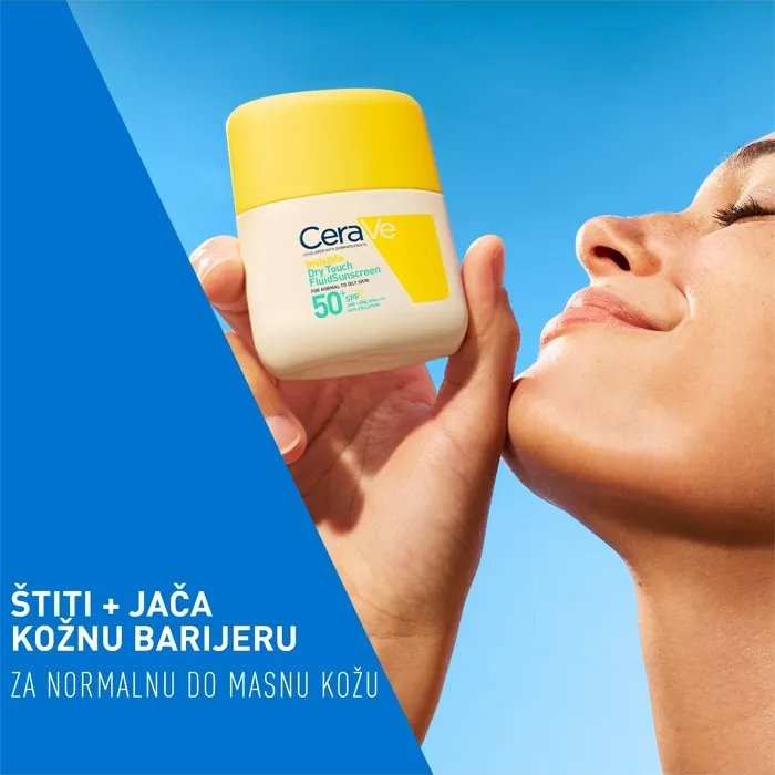 CeraVe Nevidljivi Dry Touch fluid za zaštitu od sunca SPF50+ vrlo visoka zaštita 50 ml
