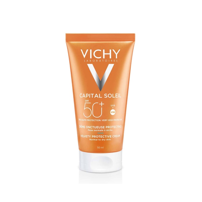 Vichy Capital Soleil Baršunasta krema za ljepši izgled kože, normalna do suva osjetljiva koža SPF50+ 50 ml