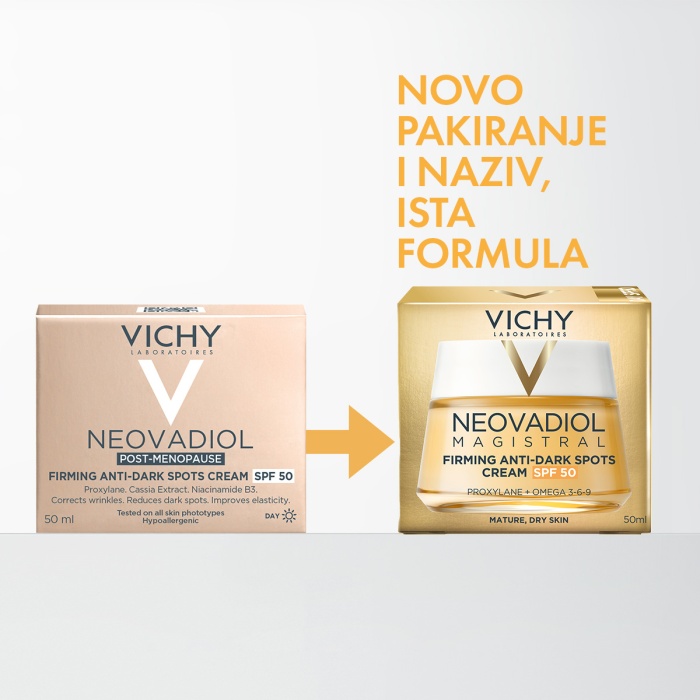Vichy Neovadiol dnevna njega za učvršćivanje kože i zaštitu od tamnih mrlja u postmenopauzi SPF50 50 ml
