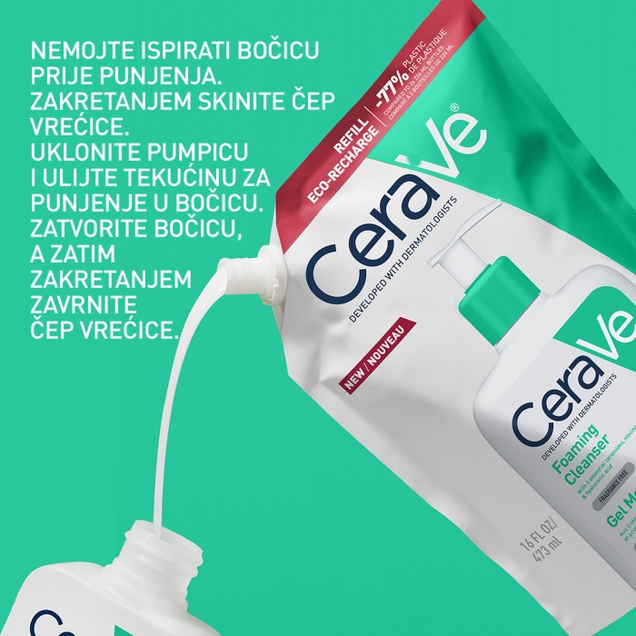 CeraVe Pjenušavi gel za čišćenje za normalnu do masnu kožu Refill 473ml