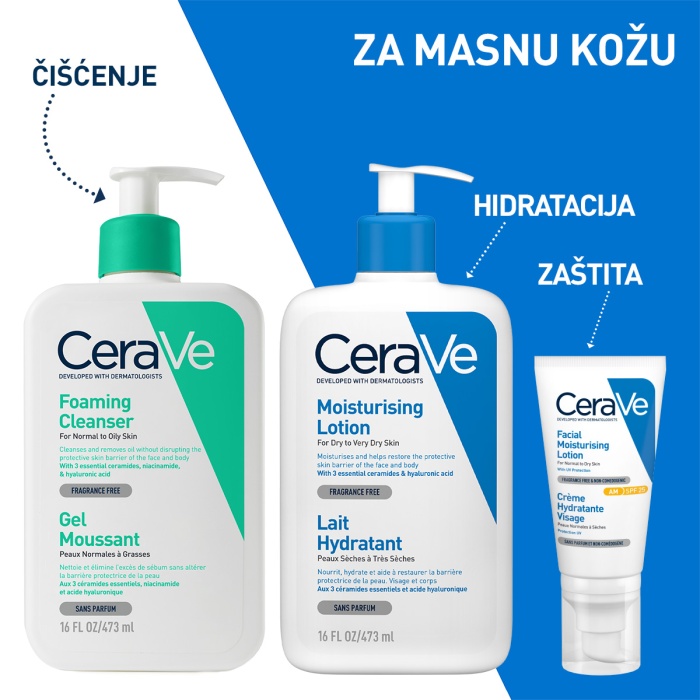CeraVe Pjenušavi gel za čišćenje za normalnu do masnu kožu Refill 473ml