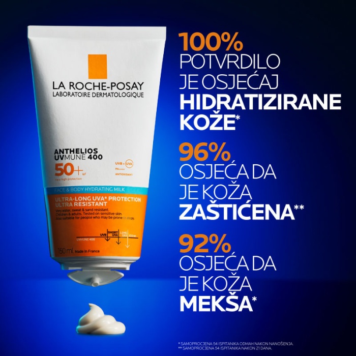 La Roche Posay Anthelios Hidratantno mlijeko za zaštitu od sunca za lice i tijelo SPF50+ 150 ml