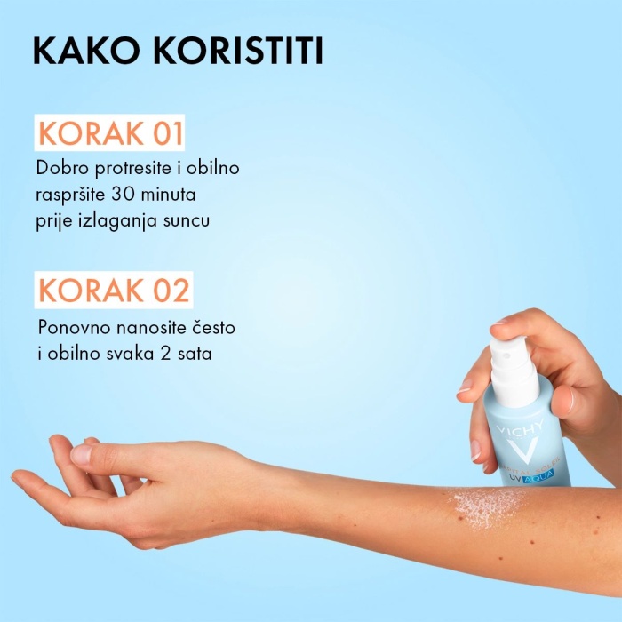 Vichy UV Aqua Hidratantni sprej za lice i tijelo SPF50 visoka zaštita 200 ml