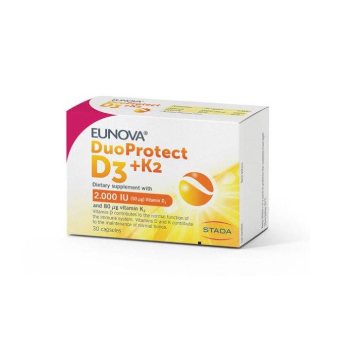 Hemofarm Eunova Duoprotect D3 2000IU+K2 30 kapsula